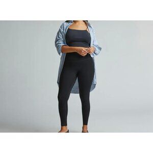 Everlane Perform Ankle Leggings High Rise Lightweight Compression Black & Gray